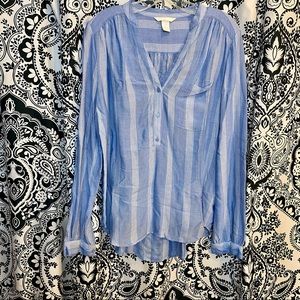 Blue with White Stripes H&M Blouse